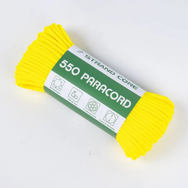 7 Strand Core 4mm Solid Yellow 550 Polyester Paracord 7 Strand Core 4mm Solid Yellow 550 Polyester Paracord